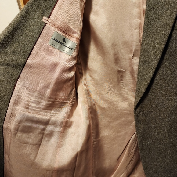 Last Chance Cashmere Christian Aujard Men Suit Blazer Jacket 42L woven in Italy. - Picture 6 of 12